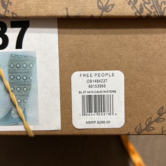 64. Free People Bren Crochet Tall Boot in Calm Waters, Size 7 - Picture 13 of 17